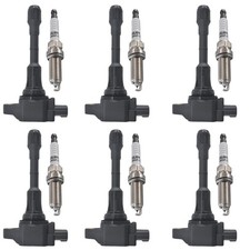 Set of 6 Iridium Spark Plug and 6 Ignition Coil Pack Compatible with Nissan I...