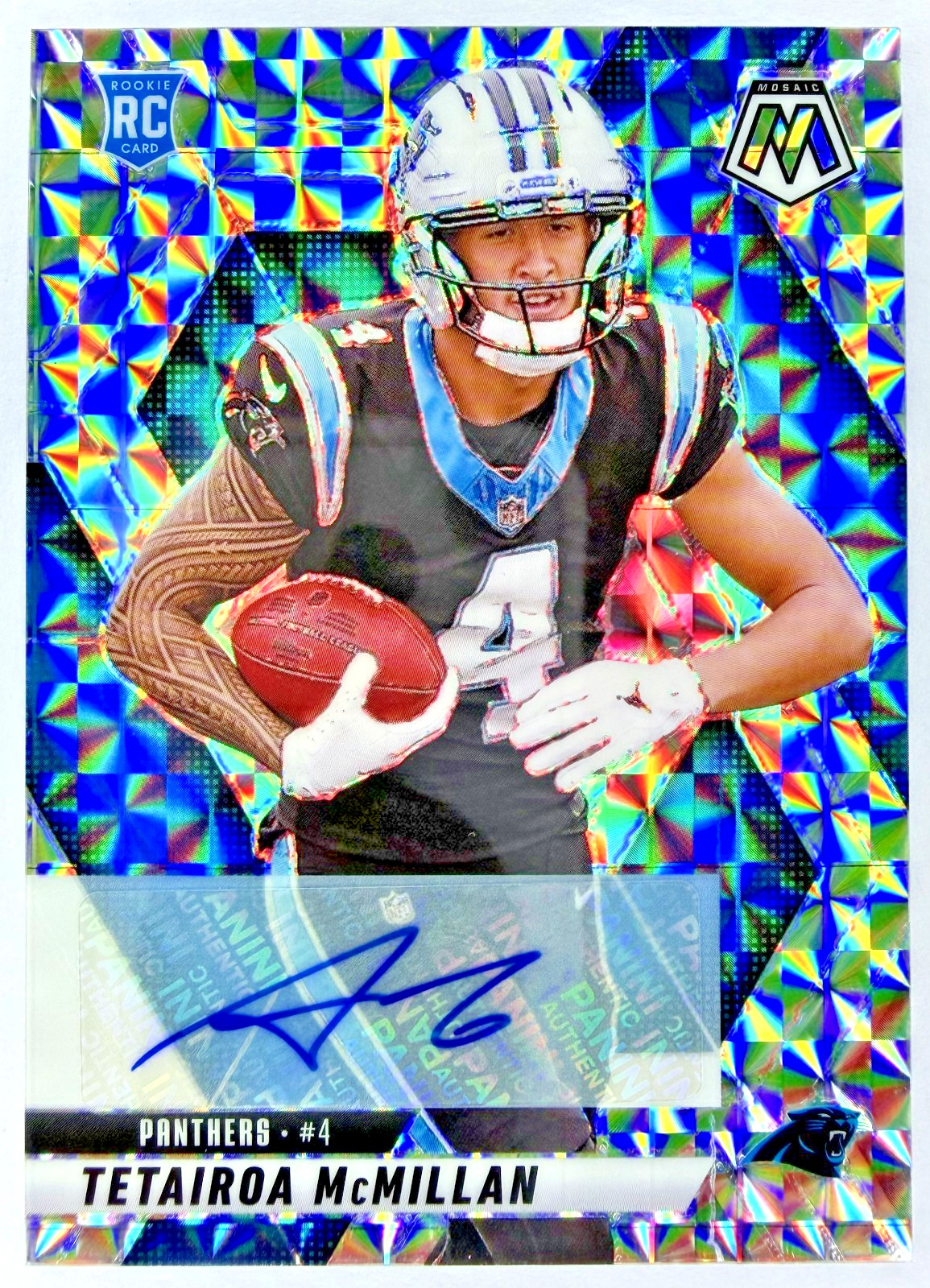 2025 Panini Mosaic TETAIROA McMILLAN #309 RC Rookie Silver Mosaic Prizm AUTO