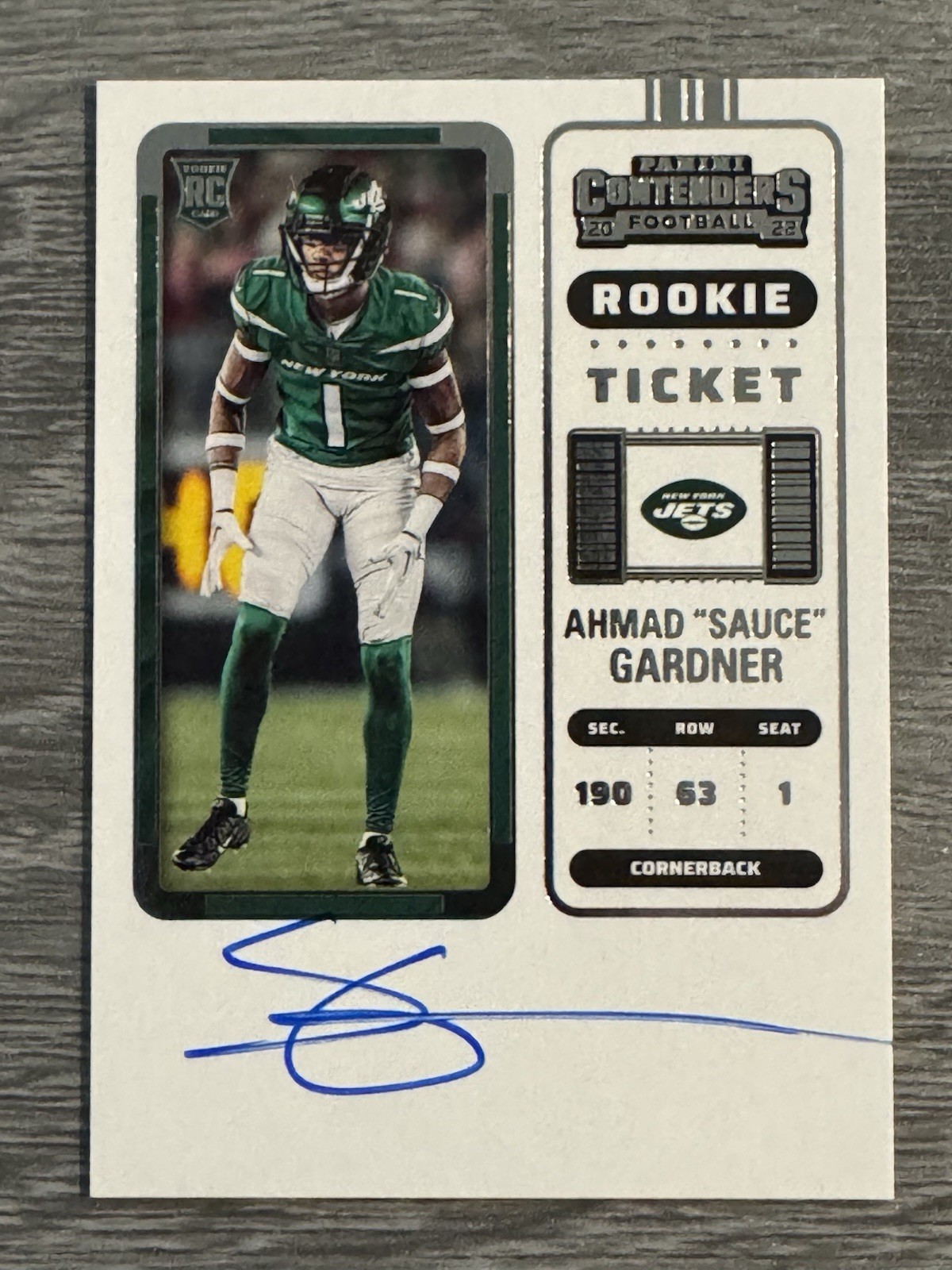 2022 Panini Contenders AHMAD “SAUCE”  GARDNER Auto RC Rookie Ticket #101 {COLTS}