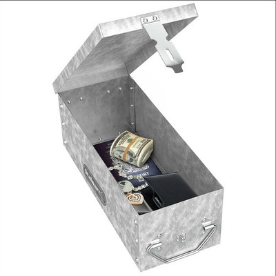 Metal Lock Box Locking Clasp 12 x 4.75 x 4 Inch Security Safe Keeping Money