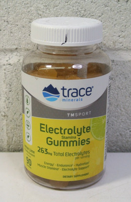 Trace Minerals Electrolyte Stamina Gummies - Lemon Lime 90 Gummy Exp: 4/2026