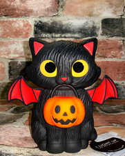 Bath Body Works 5.5" Lighted Pumpkin Spooky Kitty Black Cat G F Soap Holder