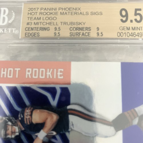 2017 Panini PHOENIX HOT ROOKIE MATERIALS #3 Mitch TRUBISKY (1/1!) BGS 9.5 RC! - Picture 3 of 5