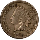 1863 Indian Head Cent 1c Extremely Fine XF+