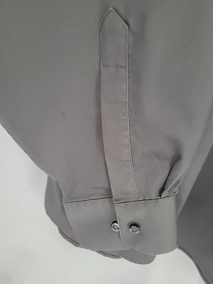 Van Heusen para hombre talla 17 1/2. Camisa de vestir 34/35 XL gris manga larga. Foto 4 de 4