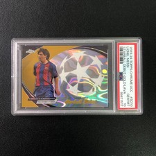 2023-24 Topps Chrome UEFA Starball Debut Lionel Messi Gold Lava PSA 10