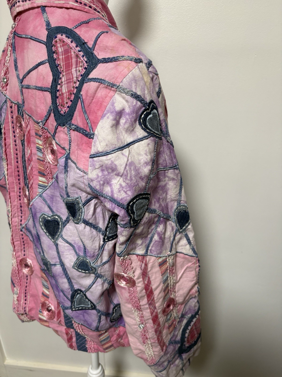 VTG Boho Carrie Allen Patchwork Patchwork Jacket … - image 16