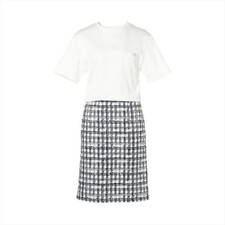Chanel Coco Button Cotton Dress 34 Ladies' White  P78996V71198 Tweed switch