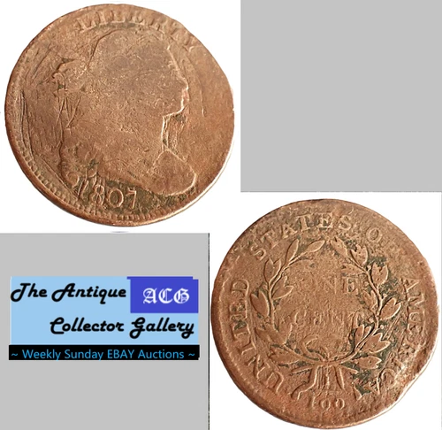 1807 Draped Bust Large Cent — photo from another recent sale