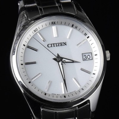 CITIZEN AS7060-51E Solaruhr weißes Zifferblatt Herren Datumsanzeige