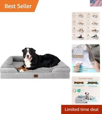 Luxurious Waterproof Memory Foam Dog Bed - Orthopedic Comfort for Large Dogs