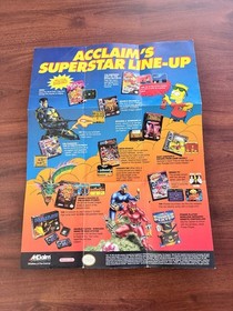 P&oacute;ster desplegable de videojuego Smash Tv NES Acclaim de colecci&oacute;n principios de 1990