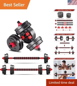 Compact Adjustable Dumbbell Set - Easy Storage 2pc, Ideal Home Gym Companion