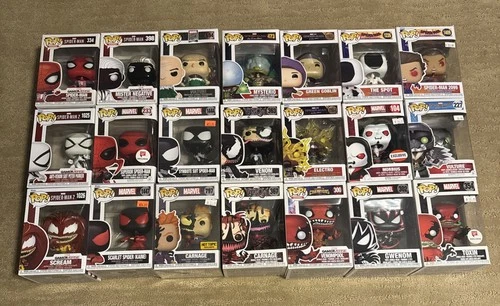 Funko Pop! Vinyl: Marvel Spider-Man Lot: Venom, No Way Home, Scream, Spiderverse