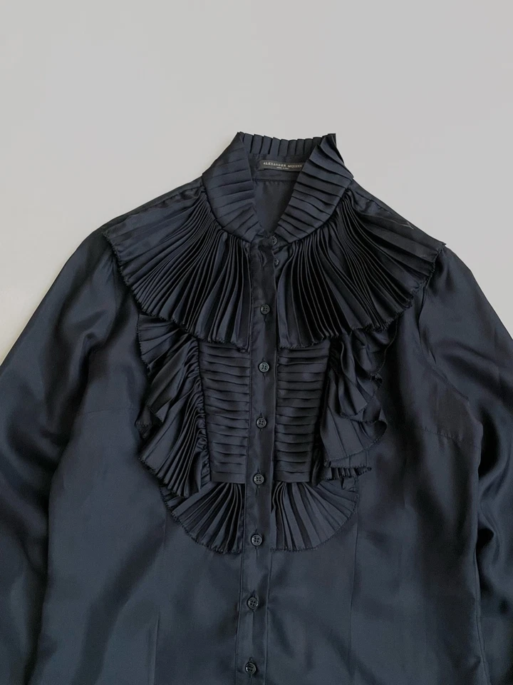 Blusa Alexander Mcqueen Seda Vanguardia 2007 Mujer Talla 40 Foto 3 de 4