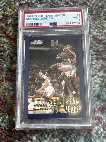 1992 Fleer Team Leader Michael Jordan PSA9