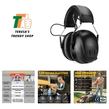 Bluetooth 6.0 Hearing Protection with 120H Working Time, 30dB Safety Earmuffs...