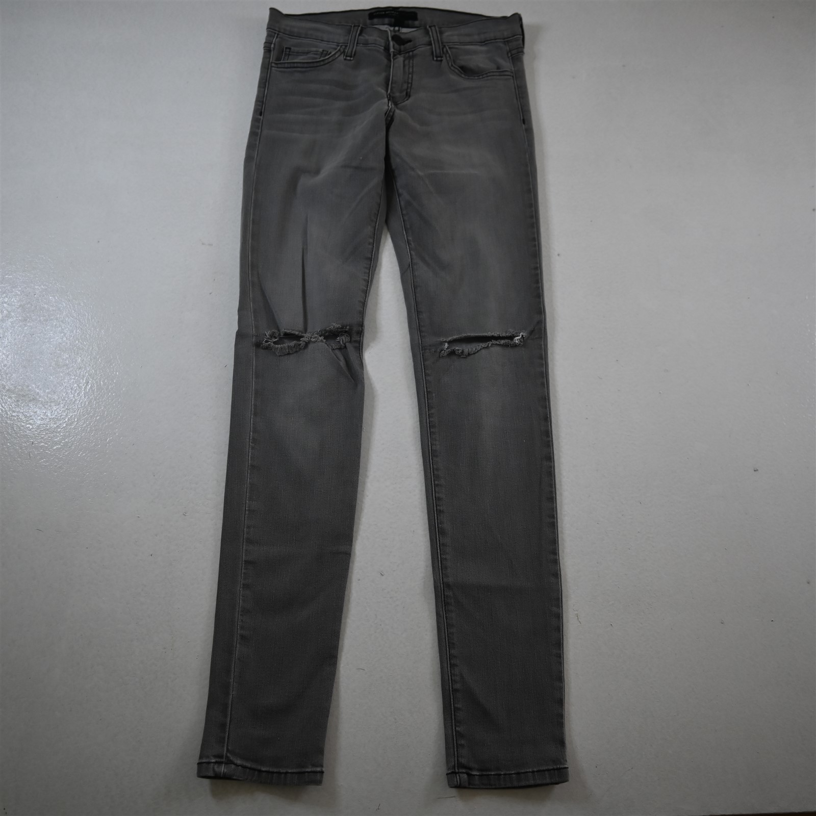 Flying Monkey 28 Mid Rise Skinny Destroyed Gray Stretch Denim Womens Jeans