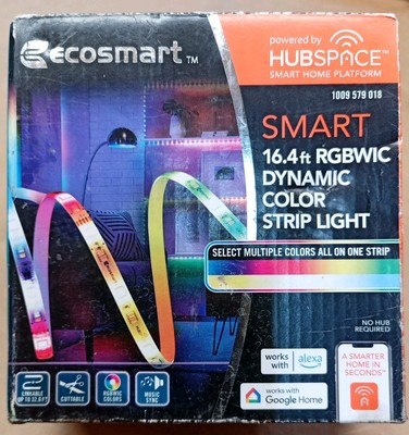 EcoSmart Smart RGBWIC Dynamic Color Changing Dimmable Plug-In LED Strip Light