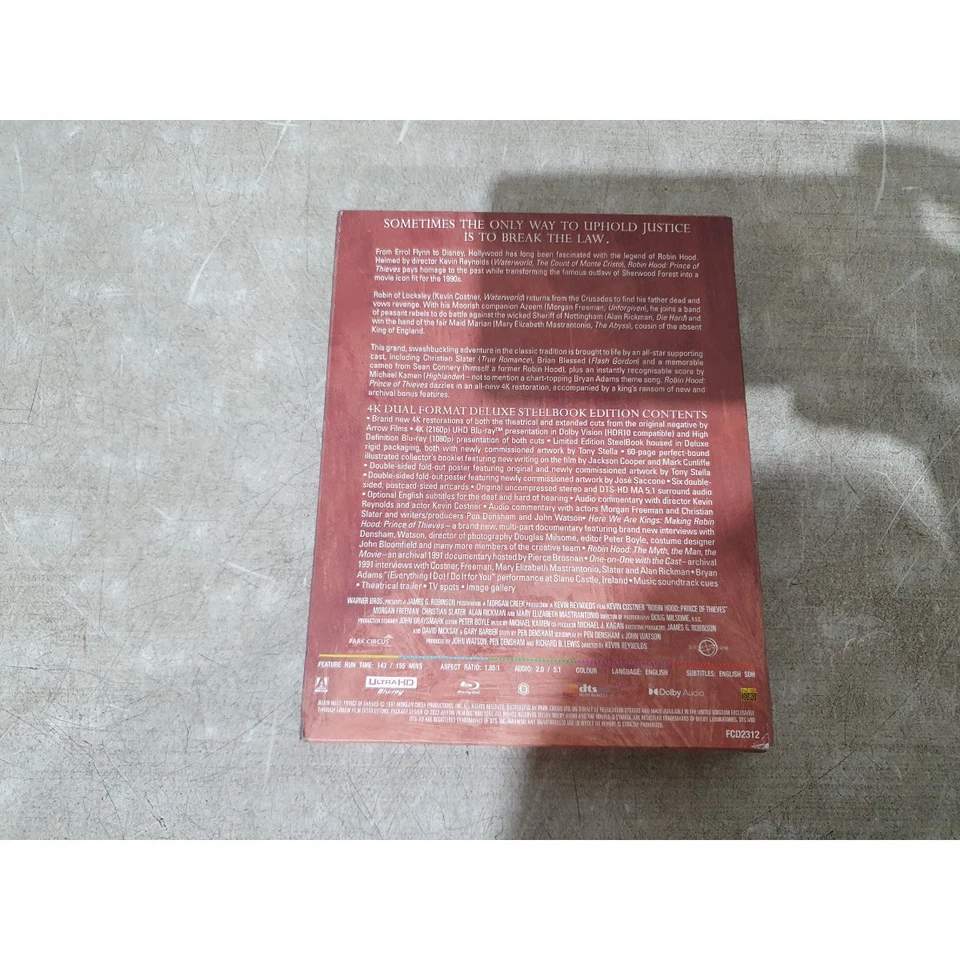 Robin Hood: Prince of Thieves 1991 Kevin Costner UltraHD Ultra HD Blu-Ray Disc - Image 4 of 4