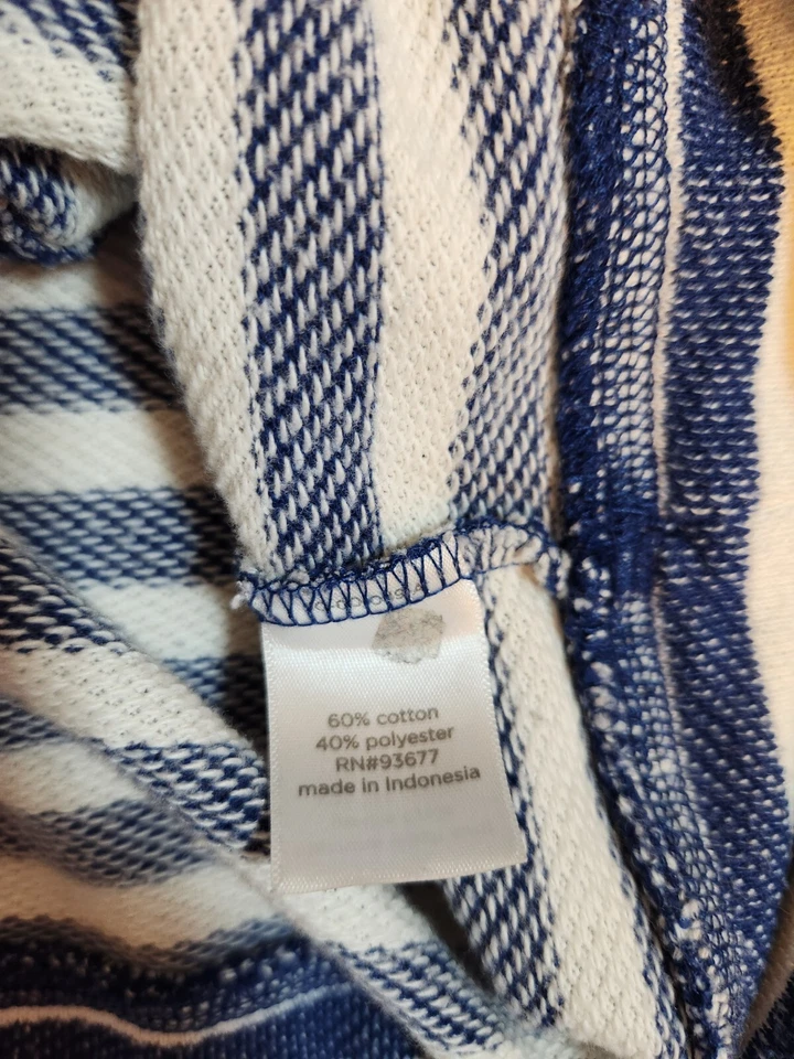 Top tejido manga larga ligero a rayas azul y blanco JCP para mujer talla M Foto 4 de 4