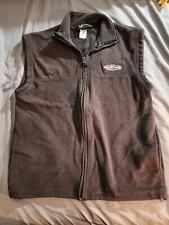 Team Realtree By RZO Fleece Vest Men Med Black Logo Pockets Full Zip