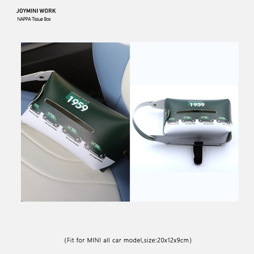Car Leather Tissue Box Car Hanging tissue bag Auto Organizer For Mini Cooper - Picture 28 of 35