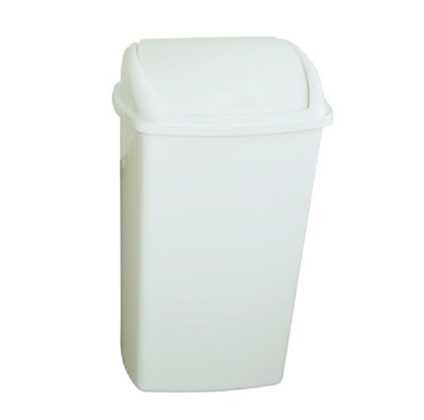 Plastic Swing Top Bin White Waste Rubbish Bin Kitchen Dustbin 5 Sizes