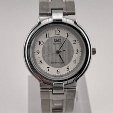 Q Q Watch Womens Citizen 34mm Silver Tone Case Dial Band Quartz Analog
