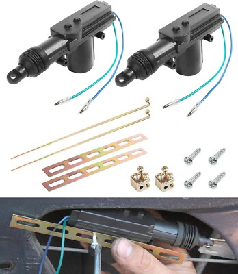 Actuador de Cierre de Puerta Coche Universal Alta Potencia 2 Cables 12V Paquete2
