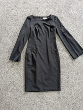 Calvin Klein Dress Size 2 Black Sheath Long Sleeves VGUC
