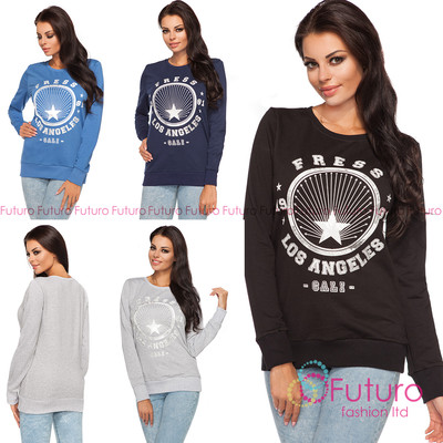 Damen Cotton Rich Sweatshirt Pullover Pulli Oberteil Bluse Shirt Größe 8-12 1967
