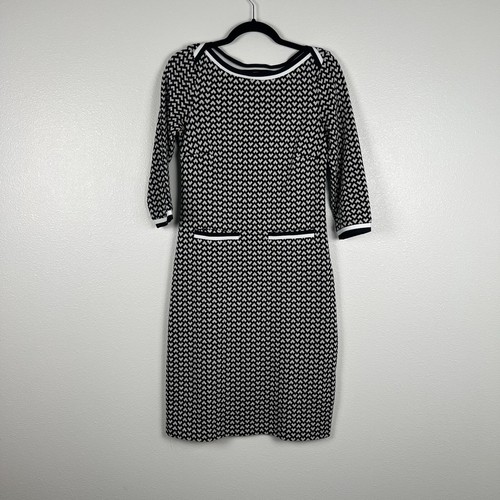 Boden Womens Rhea Jacquard Dress Black White Sz 6 - Picture 3 of 8