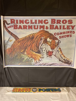 Original Ringling Bros And Barnum Bailey Circus combined show tiger poster