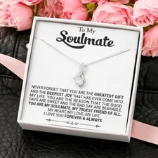To My Soulmate Necklace Alluring Love Pendant Gifts For Wife Girlfriend Jewelry