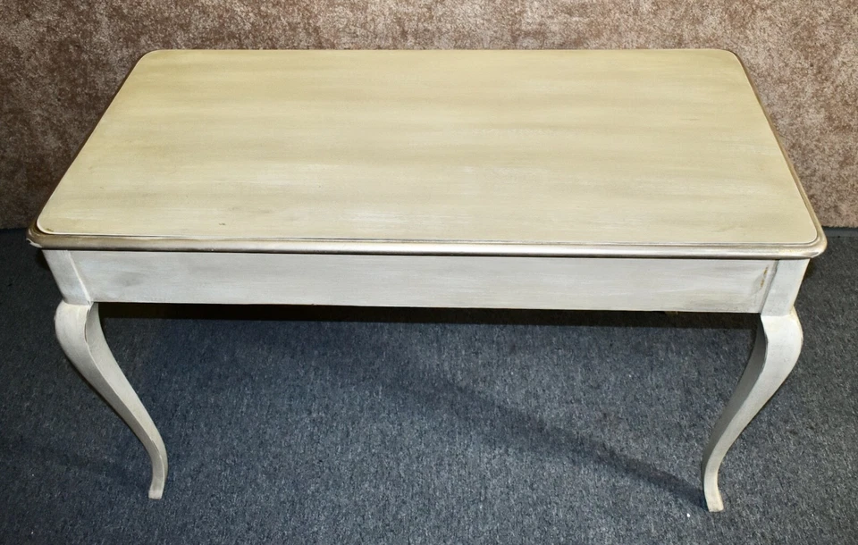 Vintage Baker Venetian Style Distressed Painted Three Drawer Desk - Image 3 of 4