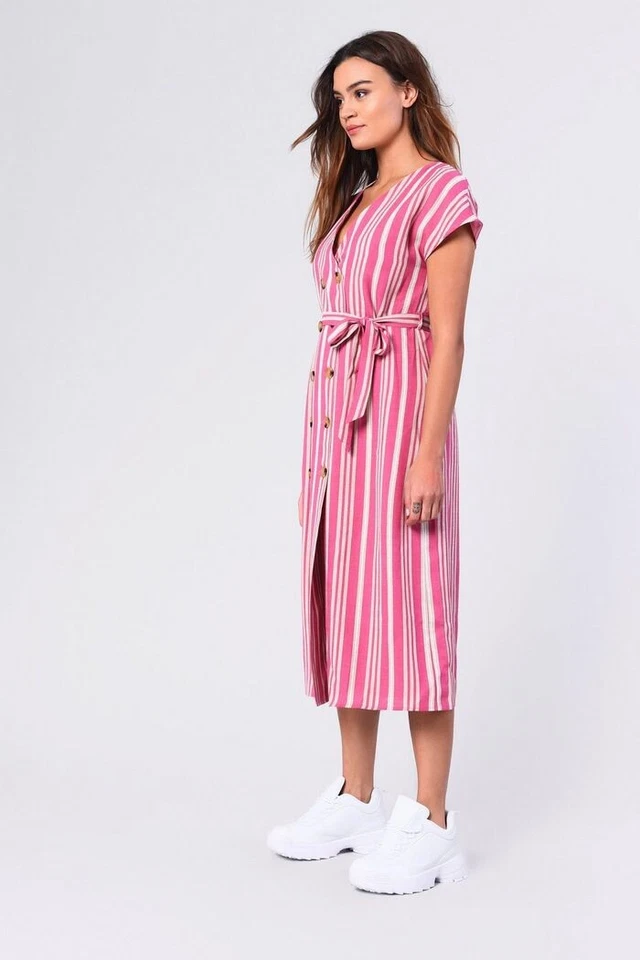 Glamorous Pink Striped dress New With Tags - Imagen 2 de 4