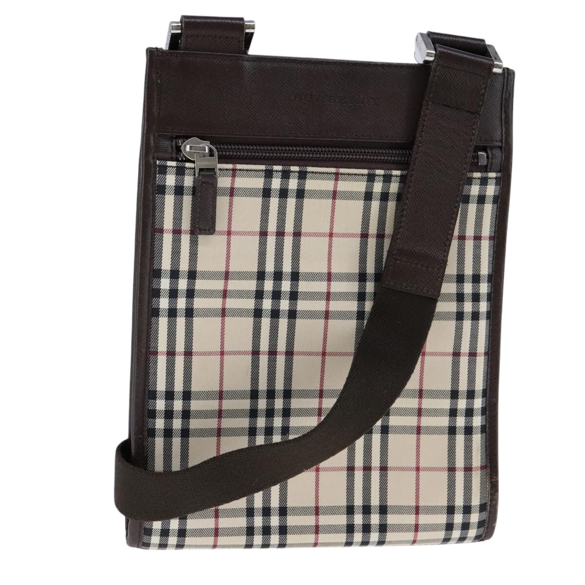 BURBERRY Nova Check Shoulder Bag Canvas Beige Auth 101874 | eBay