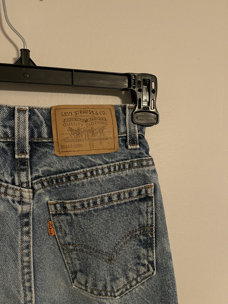 Vintage Levi's 512 31442-0289 Orange Tab Made in USA Denim