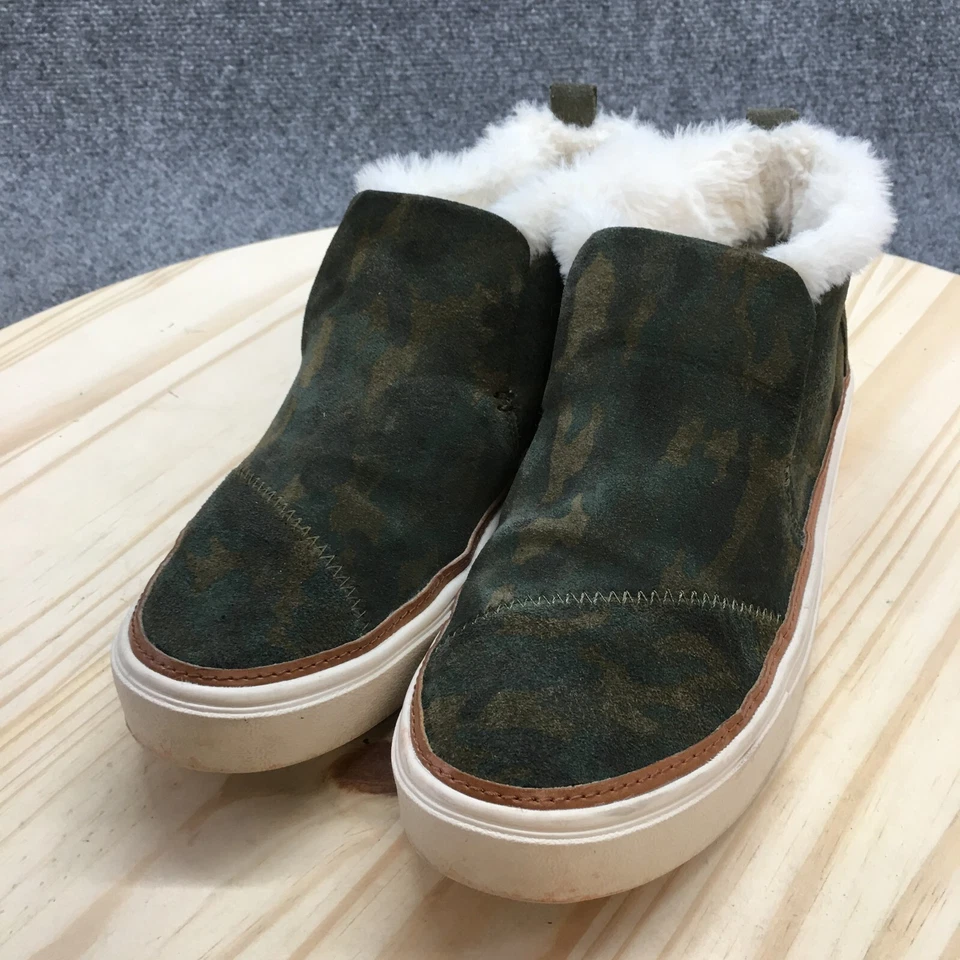 Zapatos Toms para mujer 7,5 Paxton camuflados zapatillas sin cordones cuero verde imitación piel cómodos Foto 3 de 4