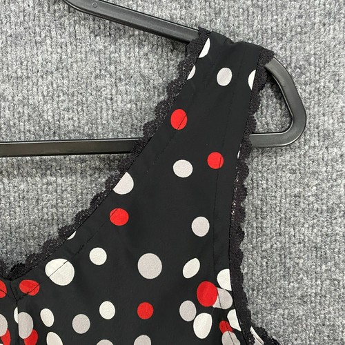 Jonathan Martin Dress Womens 9 Black Polka Dots Midi Babydoll Vintage 90s Y2K - Picture 6 of 10