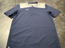 Under Armour Storm Boys Navy Gray Baseball SS Shirt Top Jackets Sz YXL XL
