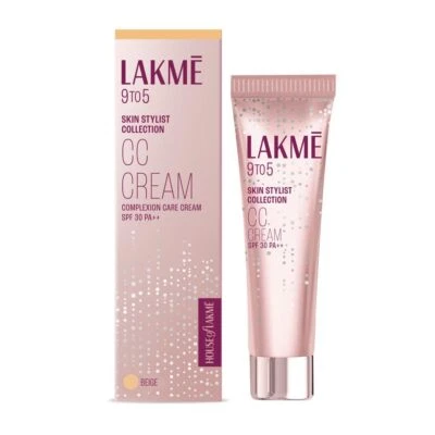 Maquillage visage léger crème Lakme 9 à 5 CC avec couverture naturelle beige ... - Photo 1/4