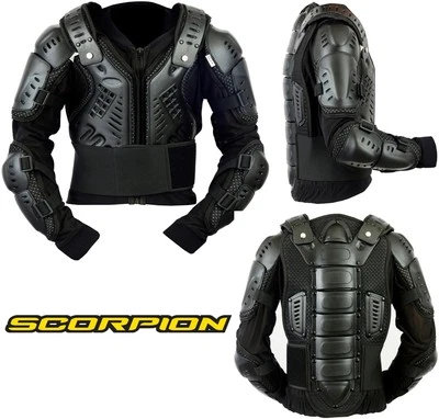 KIDS/CUBS BLACK SCORPION SPINE GUARD CE BODY ARMOUR MOTORBIKE PROTECTION JACKET