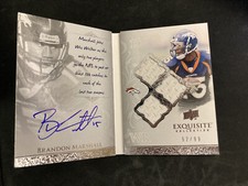 2009 Exquisite Brandon Marshall Booklet Triple Jersey Auto /99 Auto-Biography SP