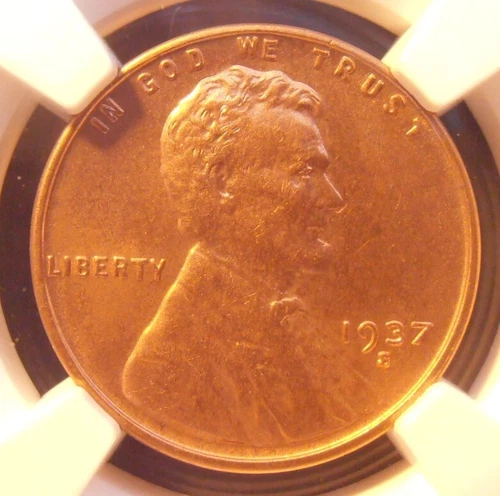 1937 S Lincoln Cent, NGC Certified UNC Details   (37SN73)