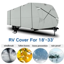 LABLT Travel Trailer RV For Camper 18'-33' Gray Cover Anti-UV Non-Woven Fabric