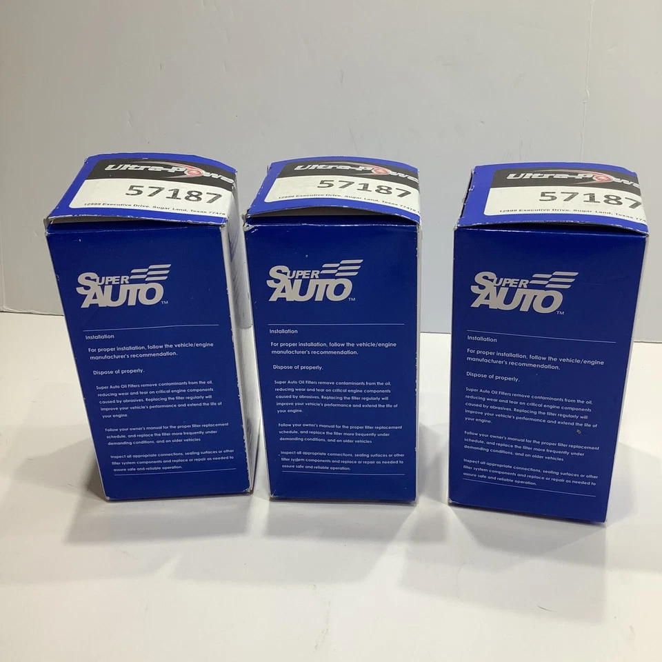 Lote de 3 filtros de óleo do motor Super Auto 57187 - Audi VW, novo na caixa. - Imagem 2 de 4
