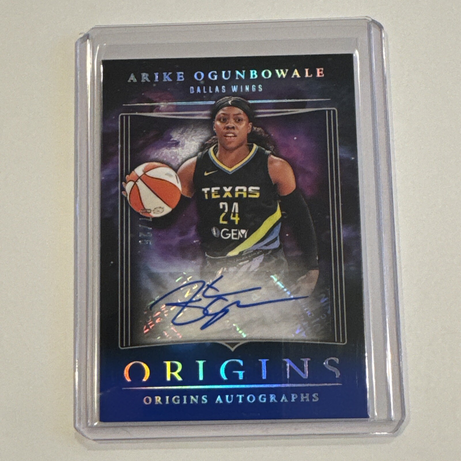 2024 Panini WNBA Origins Arike Ogunbowale #OA-AO Blue Parallel Auto /25 WINGS