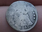 1847 P Seated Liberty Half Dime- Philadelphia, About Good Details